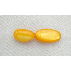 freshwater shell beads, rice-shape, golden, 4.5x10mm. 37pcs per st