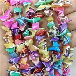 MOP Shell Beads Freeform Dye Mixed Color, approx 6-18mm