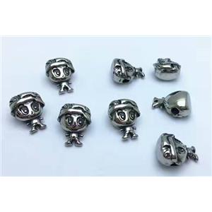 stainless steel boy beads, Antique silver, approx 10-12mm