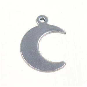 stainless steel Crescent Moon pendant, approx 11x13mm