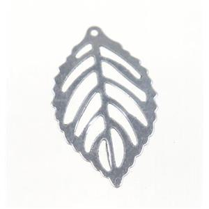 stainless steel Leaf pendant, approx 14-21mm