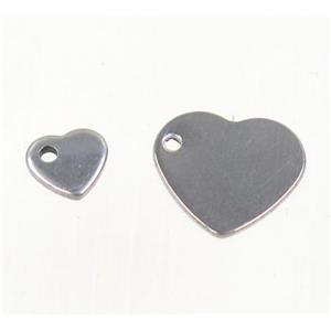 stainless steel heart pendant, approx 6mm wide