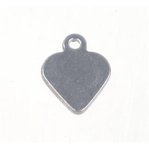 stainless steel heart pendant, approx 7.5mm