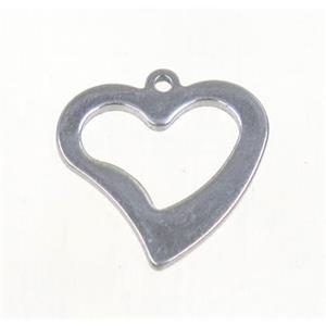 stainless steel heart pendant, approx 15mm