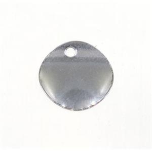 stainless steel circle pendant, approx 10mm dia