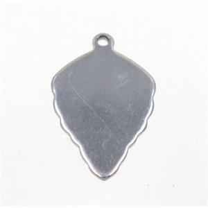 stainless steel leaf pendant, approx 12-16mm