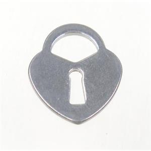 stainless steel lock pendant, approx 15-18mm