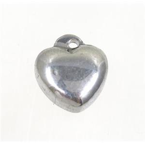 stainless steel heart pendant, approx 10mm