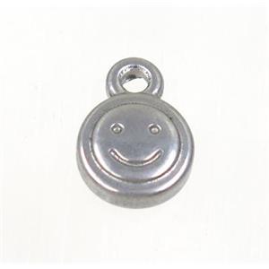 stainless steel circle face pendant, approx 9mm dia