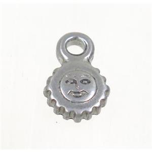 stainless steel sun charm pendant, approx 7.5mm dia