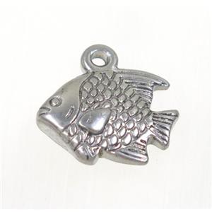 stainless steel fish pendant, approx 13-17mm