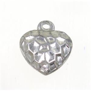 stainless steel heart pendant, approx 12mm dia