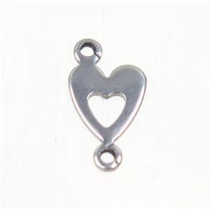 stainless steel heart connector, approx 6-7mm