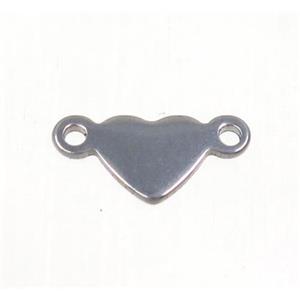 stainless steel heart connector, approx 6mm