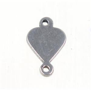 stainless steel connector, heart, approx 7-8mm