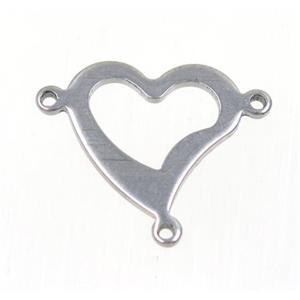stainless steel heart connector, approx 15mm