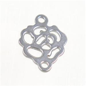 stainless steel roseflower connector, approx 11mm