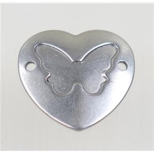 stainless steel heart connector, approx 23mm