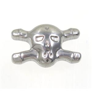 stainless steel skull charm beads, approx 14-22mm