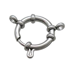 raw stainless steel Clasp, approx 14mm dia