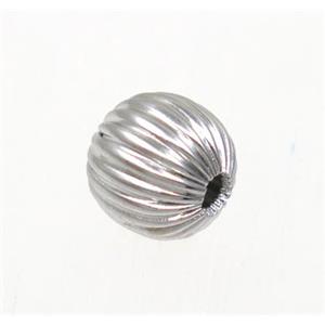 round stainless steel bead, approx 8mm dia