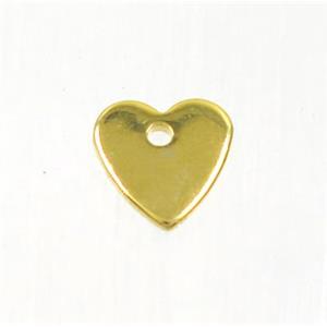 stainless steel pendant, heart, gold plated, approx 7mm