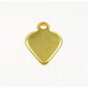 stainless steel pendant, heart, gold plated, approx 7.5mm