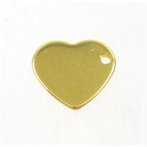 stainless steel heart pendant, gold plated, approx 10-11mm