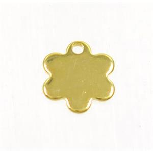 stainless steel tag pendant, gold plated, approx 8mm