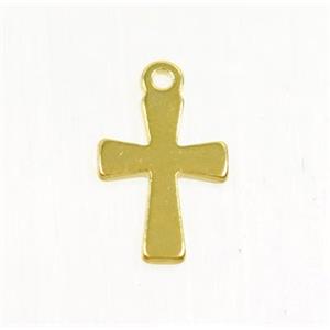 stainless steel Cross pendant, gold plated, approx 7-12mm