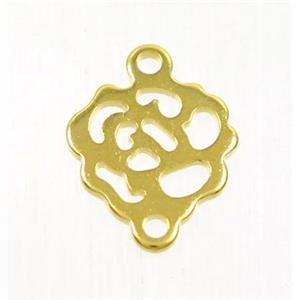 stainless steel roseflower pendant, gold plated, approx 10-14mm