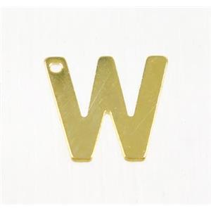 stainless steel letter W pendant, gold plated, approx 6-11mm