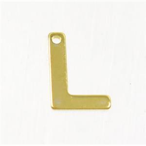 stainless steel letter L pendant, gold plated, approx 6-11mm