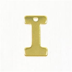 stainless steel letter I pendant, gold plated, approx 6-11mm