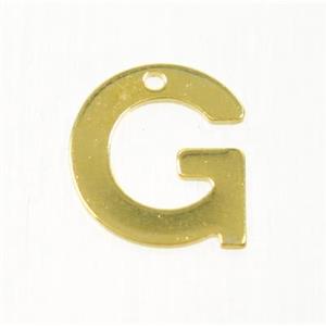 stainless steel letter G pendant, gold plated, approx 6-11mm