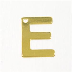 stainless steel letter E pendant, gold plated, approx 6-11mm