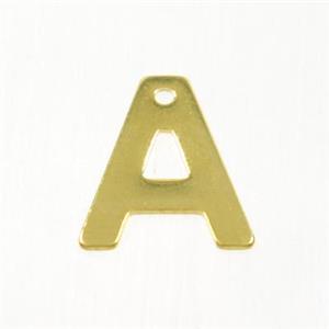 stainless steel letter A pendant, gold plated, approx 6-11mm
