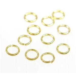 stainless steel Jump Ring, gold plated, approx 5mm dia