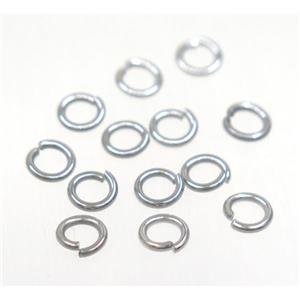 stainless steel jump ring, platinum plated, approx 3mm dia