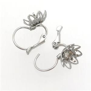 stainless steel leaveback earring with bail, approx 10-16mm