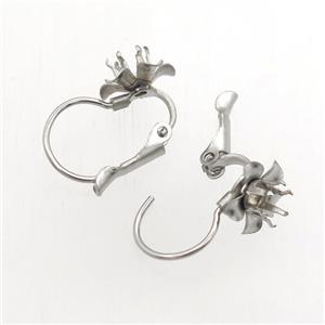 stainless steel leaveback earring with bail, approx 9-16mm