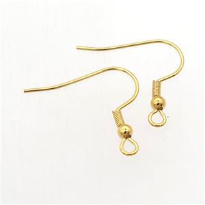 stainless steel earring hook, gold plated, approx 15-20mm