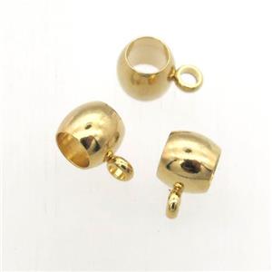 stainless steel hanger bail, gold plated, approx 6mm, 4mm hole