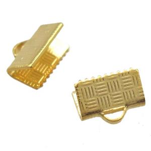 stainless steel clip cord end, gold plated, approx 7-10mm