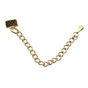 stainless steel clip cord end, gold plated, approx 6-70mm