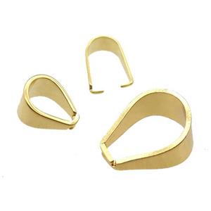 stainless steel Pinch Bail, gold plated, approx 13x18mm