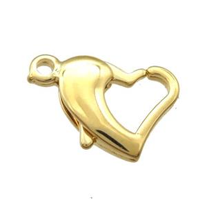 stainless steel heart Lobster Clasp, gold plated, approx 9-14mm