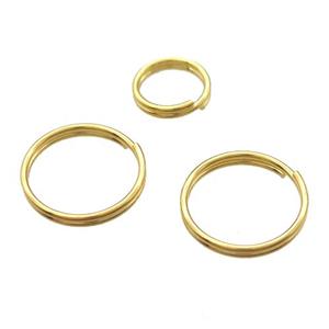 stainless steel Jump Ring, gold plated, approx 14mm dia