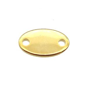 stainless steel oval connector, stampings, gold plated, approx 7-12mm