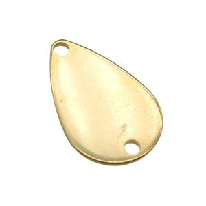 stainless steel teardrop connector, stampings, gold plated, approx 10-15mm